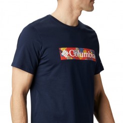 Columbia - M Rapid Ridge Graphic T-Shirt Collegiate Navy Sky Blue Framed Floral