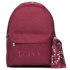 Polo - Backpack With Scarf Βurgundy