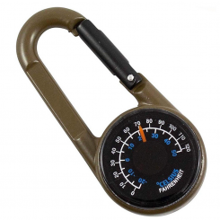 Munkees - Carabiner Compass with Thermometer Brown