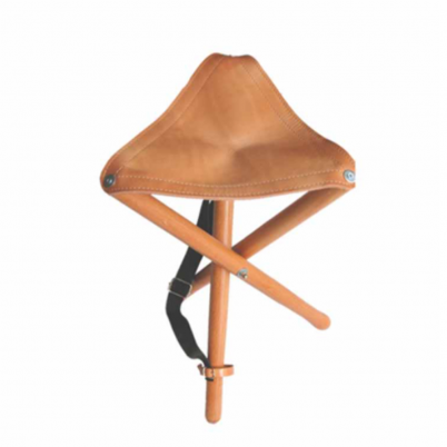 Kouros - Δερμάτινο Πτυσόμενο Τρίποδο Σκαμνάκι Χαμη...