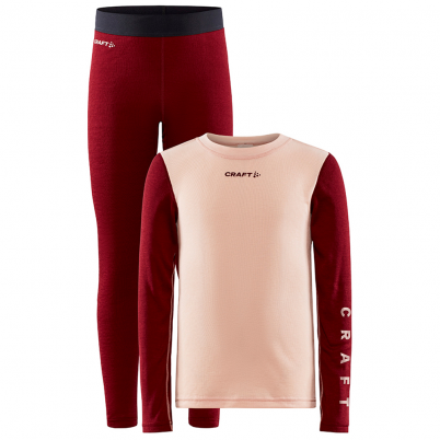 Craft - Core Warm Baselayer Set Junior GUM/RHUBARB