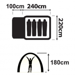 Oztrail - Σκηνή Genesis 4V 4 Ατόμων 340x220x180 cm