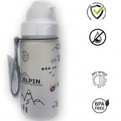 Alpin - Παγούρι 400ml Kids με Καλαμάκι - Tritan White