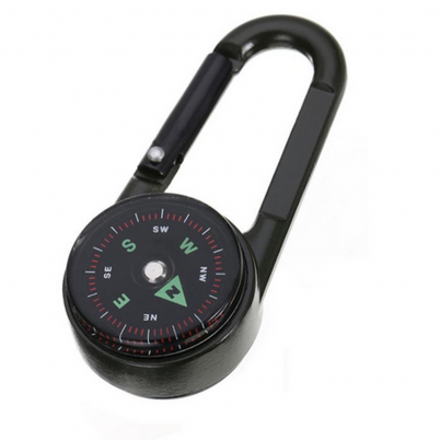 Munkees - Carabiner Compass with Thermometer Black