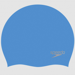 Speedo - Plain Moulded Silicone Cap Blue/Chrome
