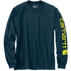 Carhartt - Relaxed Fit Heavyweight L/S Logo Graphic T-Shirt Blue