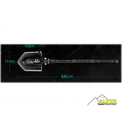 Alpin - TACTICAL Shovel 440C Steel Aluminum handle 16.8 13.5cm - 68cm