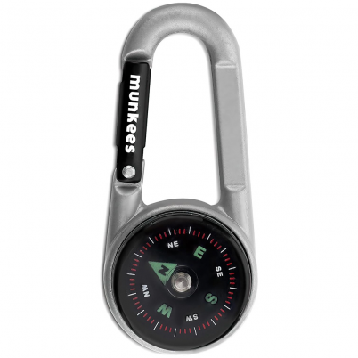 Munkees - Carabiner Compass With Thermometer Silve...