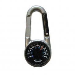 Munkees - Carabiner Compass With Thermometer Silver