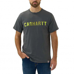 Carhartt - Force Relaxed Fit Midweight Short Sleeve Block Logo Graphic Carbon Heather