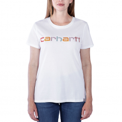 Carhartt - W Relaxed Fit Lightweight S/S  Multi Color Logo Graphic T-Shirt White