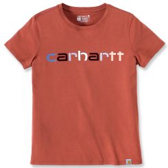 Carhartt - W Relaxed Fit Lightweight S/S  Multi Color Logo Graphic T-Shirt Terracotta