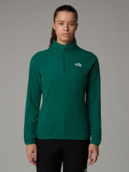 The North Face - W 100 Glacier 1/4 Zip Eu Evergreen
