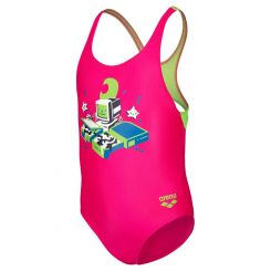 Arena - Kids Girl's Arena Game Swimsuit Swim Pro Back Freak Rose/Softgreen