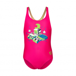 Arena - Kids Girl's Arena Game Swimsuit Swim Pro Back Freak Rose/Softgreen