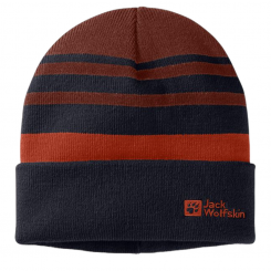 Jack Wolfskin - Kids Stripy Knit Beanie Night Blue