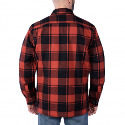 Carhartt - Relaxed Fit Flannel Sherpa Lined Shirt Jacket Red Ochre