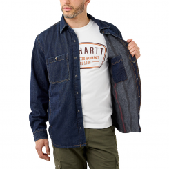 Carhartt - Relaxed Fit Denim Fleece Lined Snap-Front Shirt Jacket Glacier