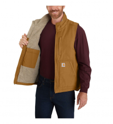 Carhartt - Washed Duck Sherpa Lined Mock Neck Vest Brown