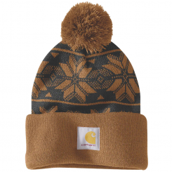Carhartt - Knit Pom Jacquard Beanie Carhartt Brown