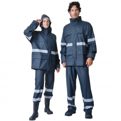 Ergoline - Στολή Αδιάβροχη Μπλε PU Με Ανακλ. Ταινί...