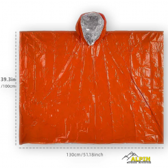 Alpin - Poncho Survival έκτακτης ανάγκης Με θήκη + Σφυρίκτρα Πορτοκαλί