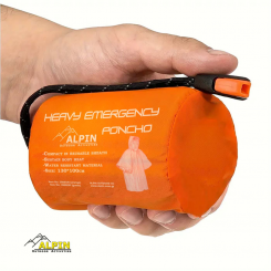 Alpin - Poncho Survival έκτακτης ανάγκης Με θήκη + Σφυρίκτρα Πορτοκαλί