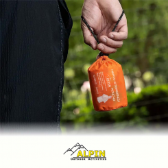 Alpin - Poncho Survival έκτακτης ανάγκης Με θήκη + Σφυρίκτρα Πορτοκαλί