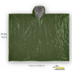 Alpin - Poncho Survival έκτακτης ανάγκης Με θήκη + Σφυρίκτρα Λαδί