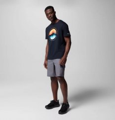 Columbia - Path Lake™ Graphic Tee II Black/Circular Linescape Υπερμέγεθος