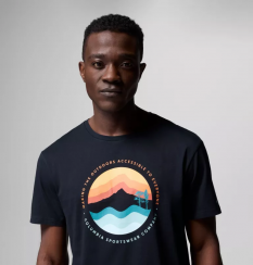 Columbia - Path Lake™ Graphic Tee II Black/Circular Linescape Υπερμέγεθος