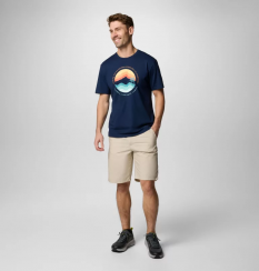 Columbia - Path Lake™ Graphic Tee II Collegiate Navy/Circular Linescape