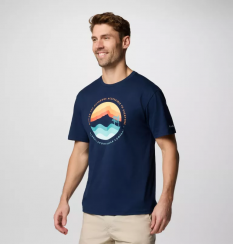 Columbia - Path Lake™ Graphic Tee II Collegiate Navy/Circular Linescape