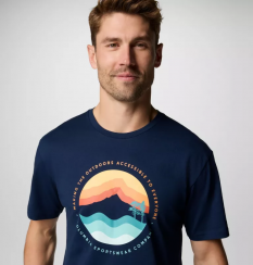 Columbia - Path Lake™ Graphic Tee II Collegiate Navy/Circular Linescape