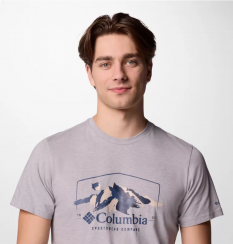 Columbia - Path Lake™ Graphic Tee II Columbia Grey Hthr, Brush With NatureCollegiate Navy/Circular LinescapeBlack/Peaceful Per