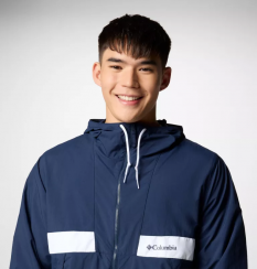 Columbia - Spire Valley Hooded Windbreaker Collegiate Navy/White