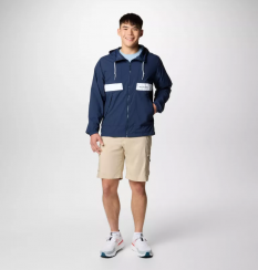 Columbia - Spire Valley Hooded Windbreaker Collegiate Navy/White