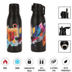 AlpinTec - Θερμος Fellow 2 Print 600ml Black Abstr...