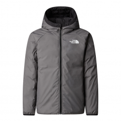 The North Face - Girl's Reversible Perrito Hooded Jacket TNF Black/Smoked Pearl
