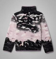 Columbia - Youth Helvetia II Printed Half Snap Fleece Shale Purple Sisters/Lavender Pearl