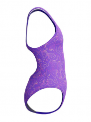 Speedo - Girls Hyberboom Medalist Allover Print Swimsuit Purple/Pink