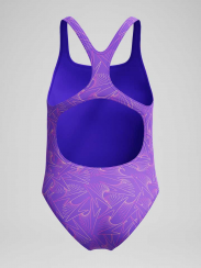 Speedo - Girls Hyberboom Medalist Allover Print Swimsuit Purple/Pink