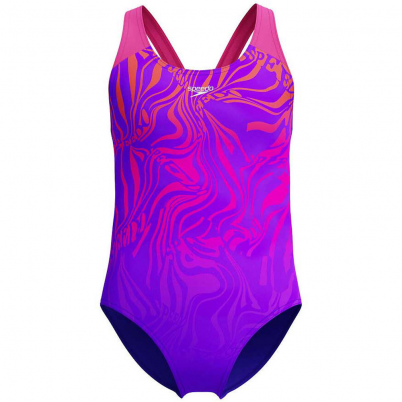 Speedo - Girls Digital Placement Splashback Blue/P...