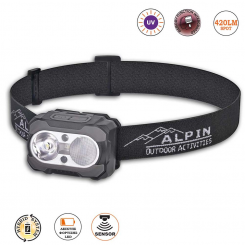Alpin - Φακός Κεφαλής Hybrid 420LM+UV+Κόκκινο COB...
