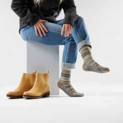 Smartwool - Everyday Cozy Snowed In Sweater Crew Socks Light Grey