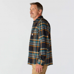 Carhartt - Rugged Flex Relaxed Fit Midweight Flannel Long Sleeve Plaid Shirt Black