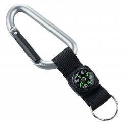 Munkees - Carabiner With Compass 8 cm Silver