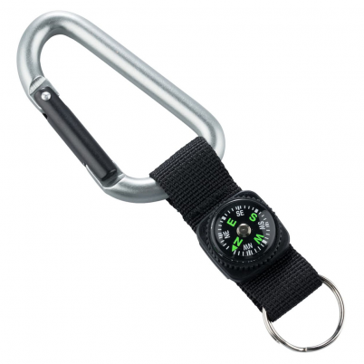 Munkees - Carabiner With Compass 8 cm Silver