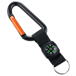 Munkees - Carabiner With Compass 8 cm Black