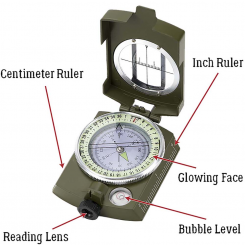 Alpin - Prismatic Compass With Waterproof Metal Casing And Floating Dial